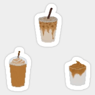 Coffee pixel art set Sticker